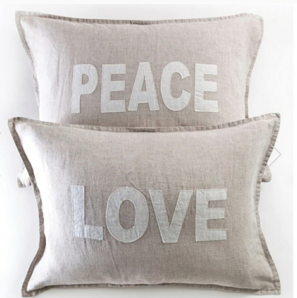 NWT Peace and Love Pillow Sham Set - POM POM AT HOME from Spring Jilly Box - Picture 1 of 3